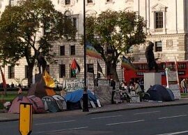 Protestujący przed Westminsterem
