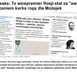 O publikacji WikiLeaks w internecie